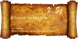Kleisz Szibilla névjegykártya